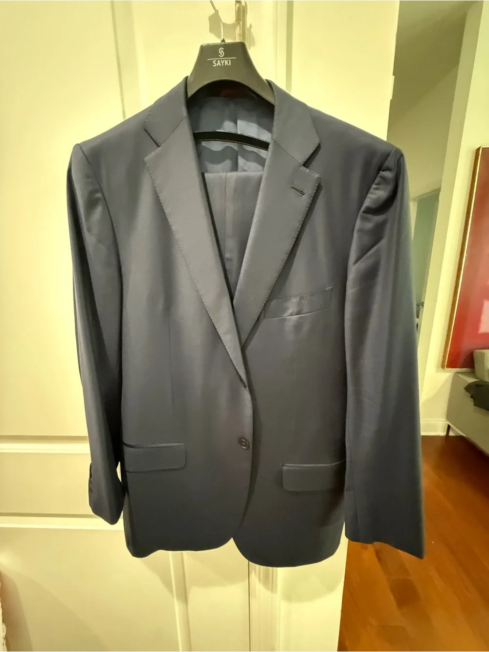 Isaia Napoli Midnight Blue Two-Button Wool 2pc Suit  super 150 44L